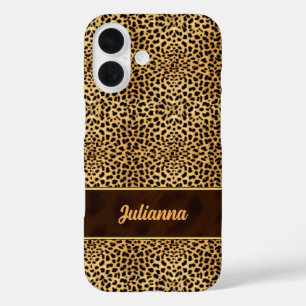 Coques iPhone 16 Poster de animal Cheetah en teintes naturelles