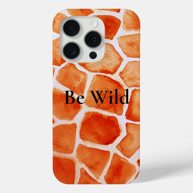 Coques Case-Mate iPhone Poster de animal de la Giraffe orange (Verso)