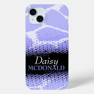 Coque iPhone 15 Mini Poster de animal graphique violet clair