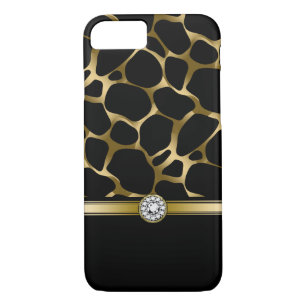 Coques Pour iPhone Poster de animal Léopard d'or noir