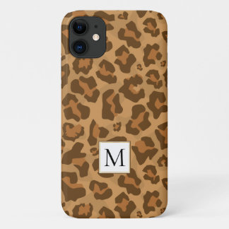 Case-Mate iPhone Case Poster de animal léopard, monogramme dans les tons