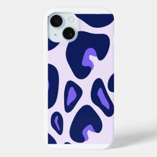 Coque Pour iPhone 15 Poster de animal Léopard Noir Violet