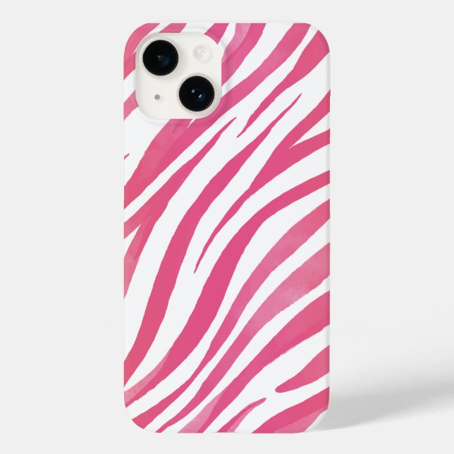 Coques Case-Mate iPhone Poster de animal sauvage rose Zebra Stripes (Verso)