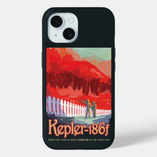 Coque Pour iPhone 15 Poster De L'Espace Rétro De Kepler-186f.