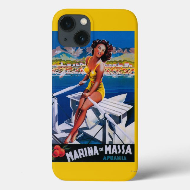 Coques Case-Mate iPhone Poster de voyage Massa Marina (Verso)