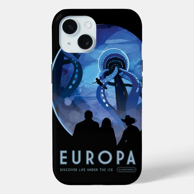 Coques Case-Mate iPhone Poster de voyage Retro Space - Jupiter's Moon Euro (Verso)