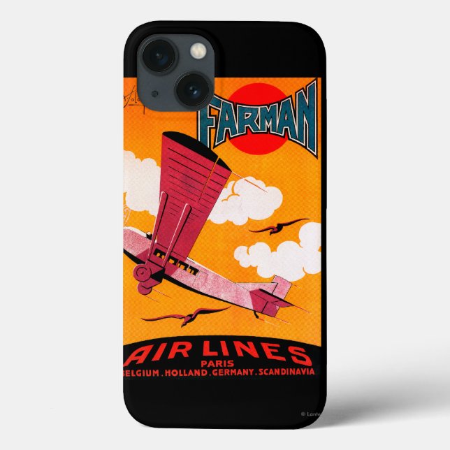 Coques Case-Mate iPhone Poster Monoplane F-170 de Farman Brothers Airlines (Verso)