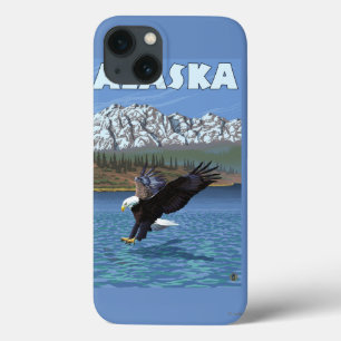 Coques Pour iPhone Poster Vintage voyage de l'aigle AlaskaBald