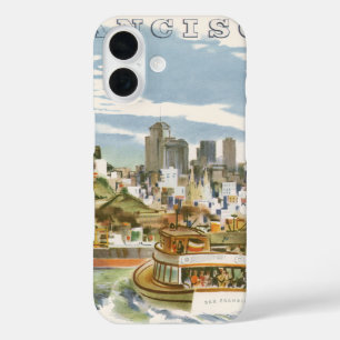 Coque Pour iPhone 16 Poster Vintage voyage San Francisco Bay Ferry Boat