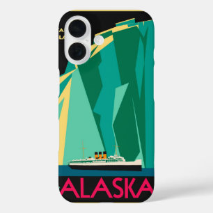 Coque Pour iPhone 16 Poster Vintage voyage, Taku Glacier, Alaska