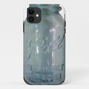 Coques Pour iPhone Pot de mise en boîte bleu vintage