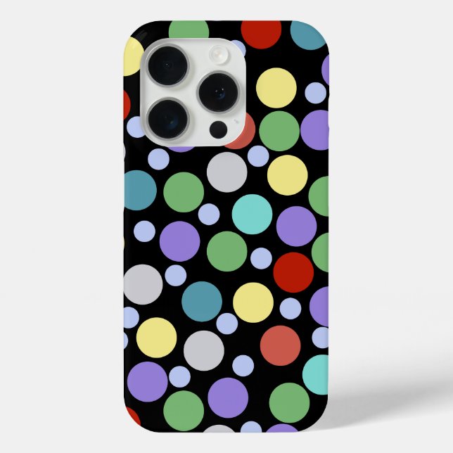 Coques Case-Mate iPhone Pots Polka sur noir (Verso)