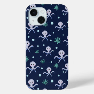 Coque Pour iPhone 15 Poulpe sous la mer motif pour enfants