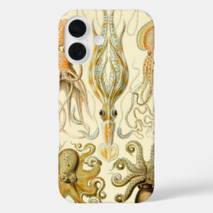 Coque Pour iPhone 16 Poulpe Vintage Calmar Gamochonia par Ernst Haeckel