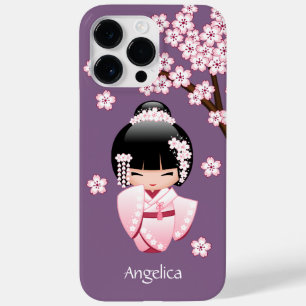 Coque Pour Pour iPhone 14 Pro Max Poupée blanche Kimono Kokeshi - mignonne Geisha Gi