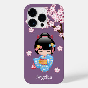 Coques Pour iPhone Poupée de Maiko Kokeshi - fille de geisha bleue d