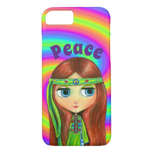 Case-Mate iPhone Case Poupée Hippie verte Fille Paix Signal Headband mig