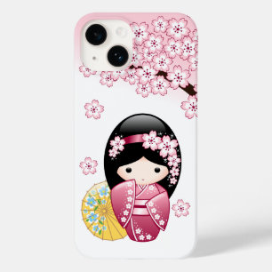 Coque Pour iPhone 14 Poupée Kokeshi de printemps - Jolie fille geisha j
