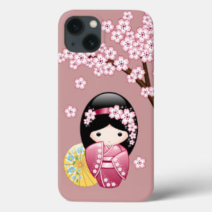 Case-Mate iPhone Case Poupée Kokeshi Printemps - Cute Geisha Japonais en