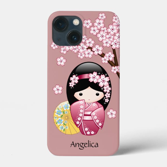 Coques Case-Mate iPhone Poupée Kokeshi Printemps - Cute Geisha Japonais en (Verso)