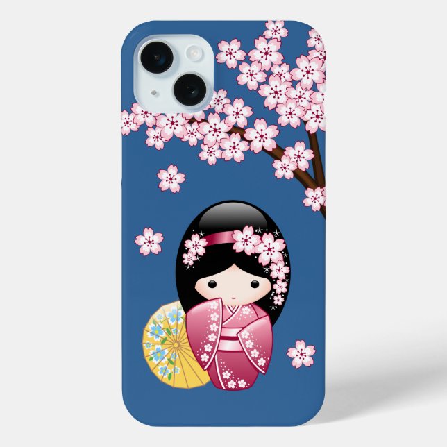 Coques Case-Mate iPhone Poupée Kokeshi Printemps - Cute Geisha Japonaise s (Verso)