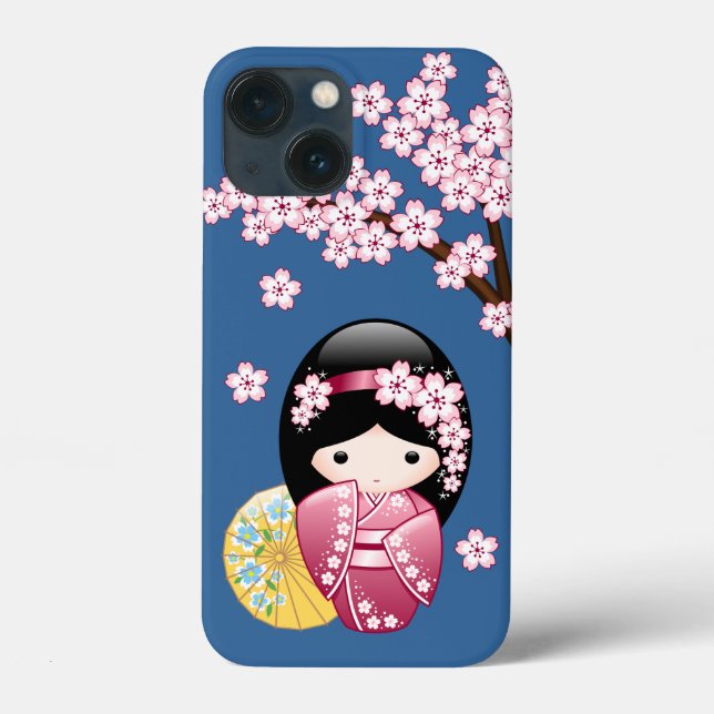 Coques Case-Mate iPhone Poupée Kokeshi Printemps - Cute Geisha Japonaise s (Verso)