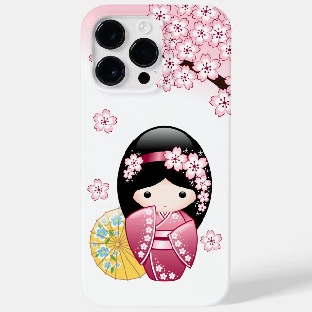 Coques Case-Mate iPhone Poupée Kokeshi Printemps - Cute Japonaise Geisha G (Verso)