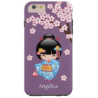 Poupée Maiko Kokeshi - Blue Kimono Geisha Girl