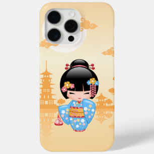 Coque iPhone 15 Pro Max Poupée Maiko Kokeshi - Cute Japonaise Geisha Girl