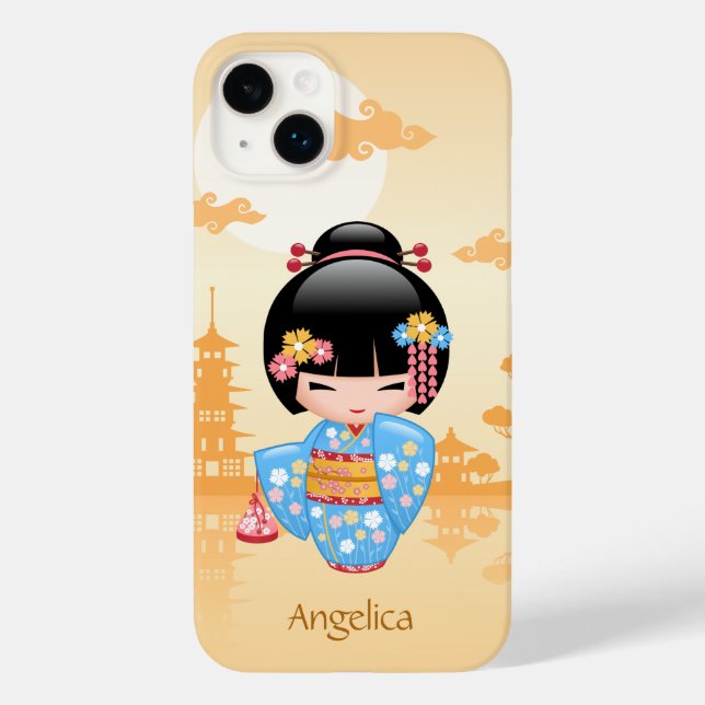 Coques Case-Mate iPhone Poupée Maiko Kokeshi - Cute Japonaise Geisha Girl (Verso)