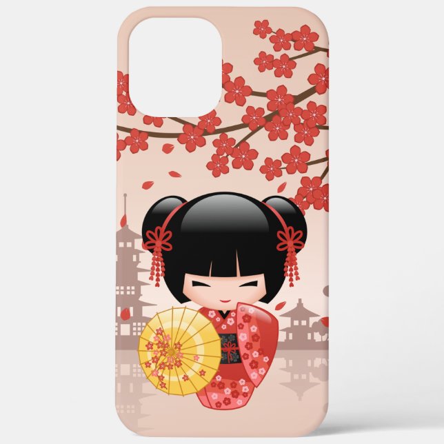 Coques Case-Mate iPhone Poupée rouge Sakura Kokeshi - Geisha japonais (Verso)