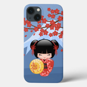 Case-Mate iPhone Case Poupée rouge Sakura Kokeshi - mignonne Geisha Girl