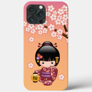 Case-Mate iPhone Case Poupée Sakura Kokeshi - Geisha Girl on Peach