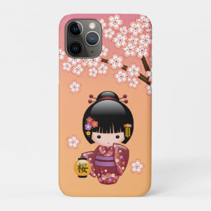 Case-Mate iPhone Case Poupée Sakura Kokeshi - Geisha Girl on Peach