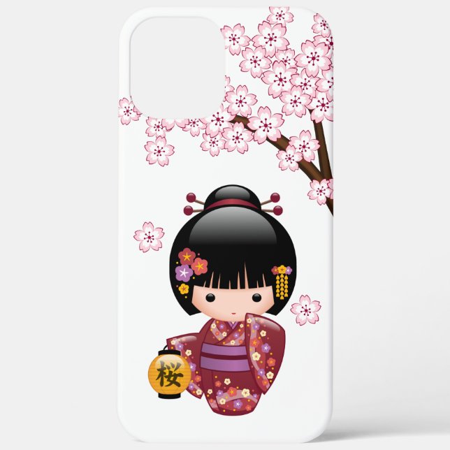 Coques Case-Mate iPhone Poupée Sakura Kokeshi - jolie fille japonaise Geis (Verso)