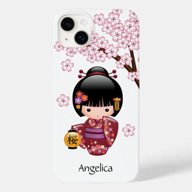 Coques Case-Mate iPhone Poupée Sakura Kokeshi - jolie fille japonaise Geis (Verso)
