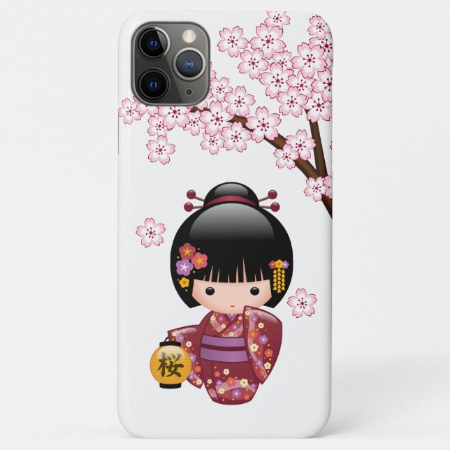 Coques Case-Mate iPhone Poupée Sakura Kokeshi - jolie fille japonaise Geis (Dos)