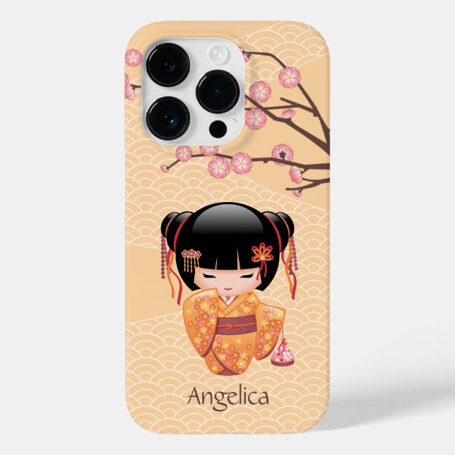 Coques Case-Mate iPhone Poupée Ume Kokeshi - Japonaise Pêche Geisha Girl (Verso)