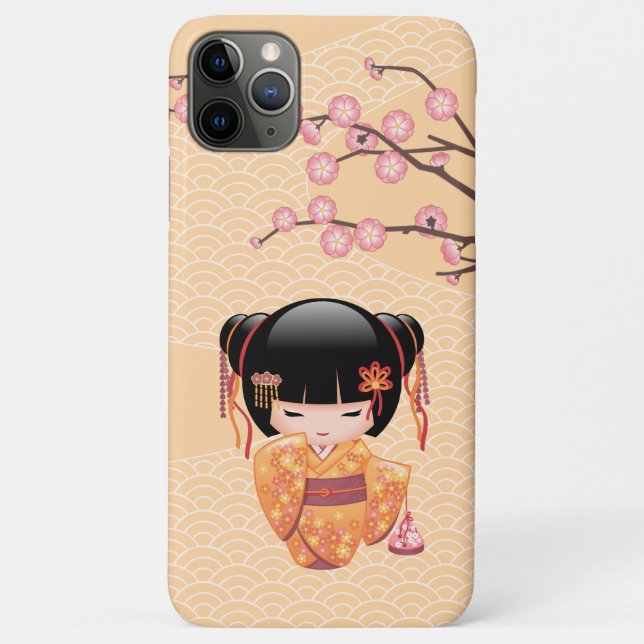 Coques Case-Mate iPhone Poupée Ume Kokeshi - Japonaise Pêche Geisha Girl (Dos)