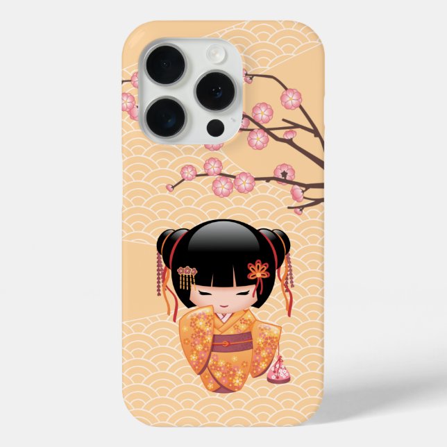 Coques Case-Mate iPhone Poupée Ume Kokeshi - Japonaise Pêche Geisha Girl (Verso)