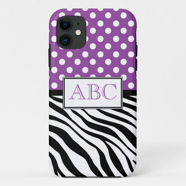 Coques Case-Mate iPhone Pourpre de point de polka et cas de l'iPhone 5 (Dos)