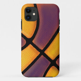 Etui iPhone Case-Mate pourpre et cas de basket-ball d'or