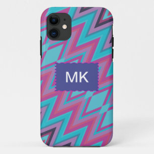 Coque iPhone 11 Pourpre et tribal d'Aqua