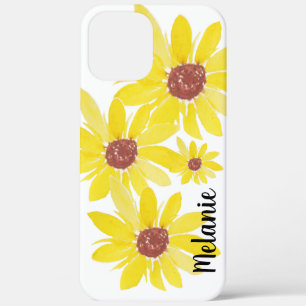 Case-Mate iPhone Case Pousses de tournesol à l'aquarelle Monogramme flor