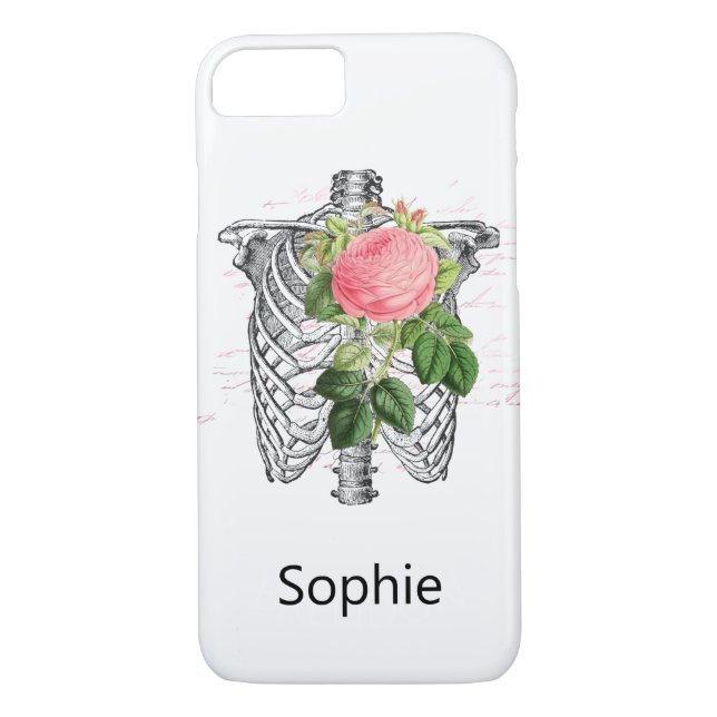 Coques Case-Mate iPhone Poussière Rose Squelette Coeur (Dos)