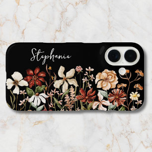 Coque Pour iPhone 16 Prairie de fleurs sauvages vintage aquarelle perso