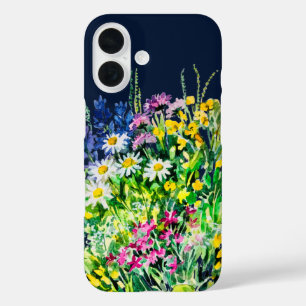 Coque Pour iPhone 16 pré d'été, fleurs sauvages