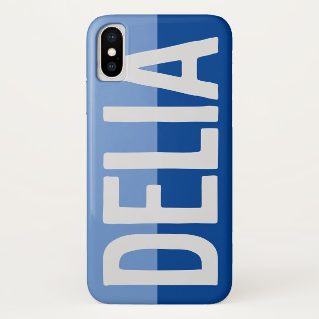 Coques Case-Mate iPhone Premier nom initial plus Delia avec fleurs (Dos)