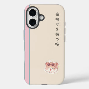 Coque Pour iPhone 16 🌸 Première Lumière de Sakura – Hamster Pastel Jap