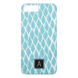 Case-Mate iPhone Case Preppy AQUA BLUE TURQUOISE Monogramme noir personn